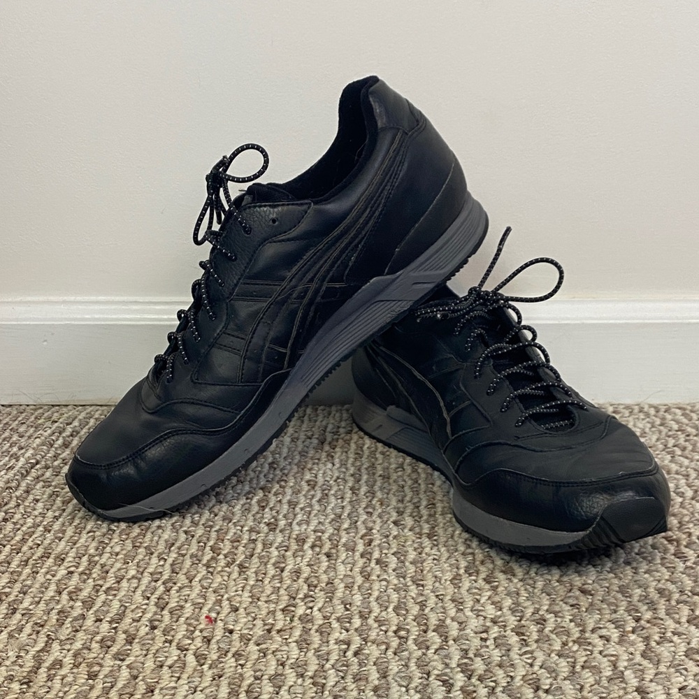 Asics Men's Black Athletic Sneakers with Gray Soles